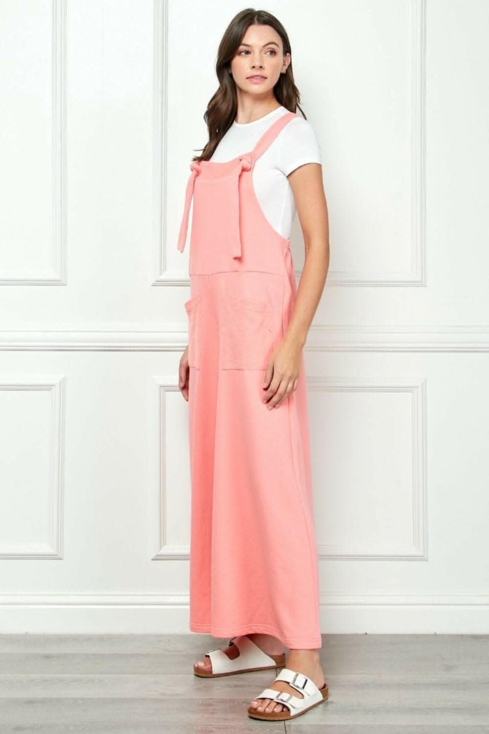 Veveret Wide Strap French Terry Overalls 