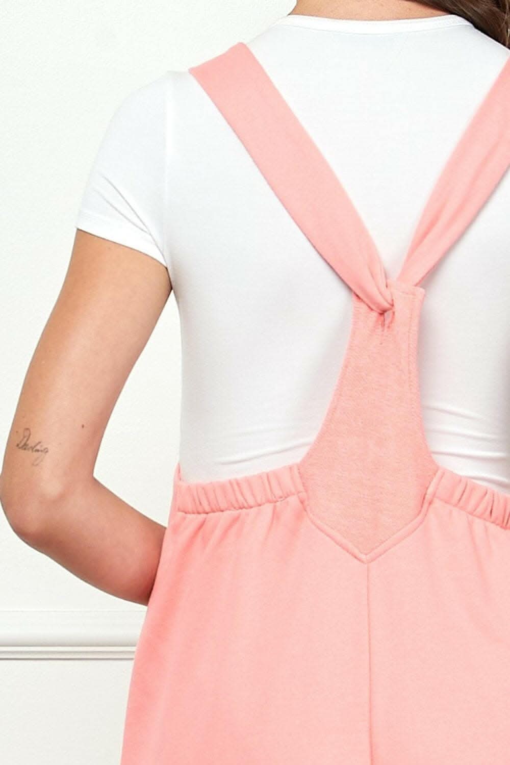 Veveret Wide Strap French Terry Overalls 