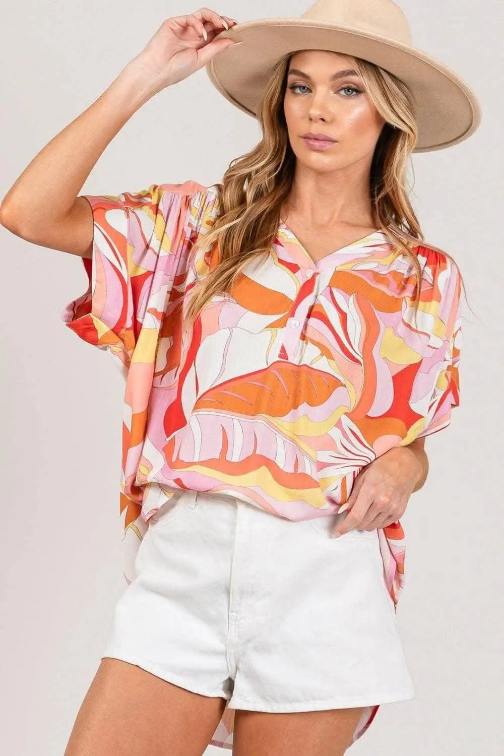 Vibrant Abstract Print Blouse for Chic Ensembles - Love Salve 