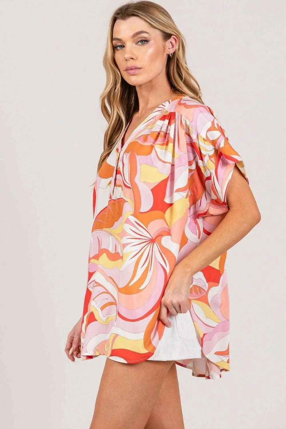 Vibrant Abstract Print Blouse for Chic Ensembles - Love Salve 