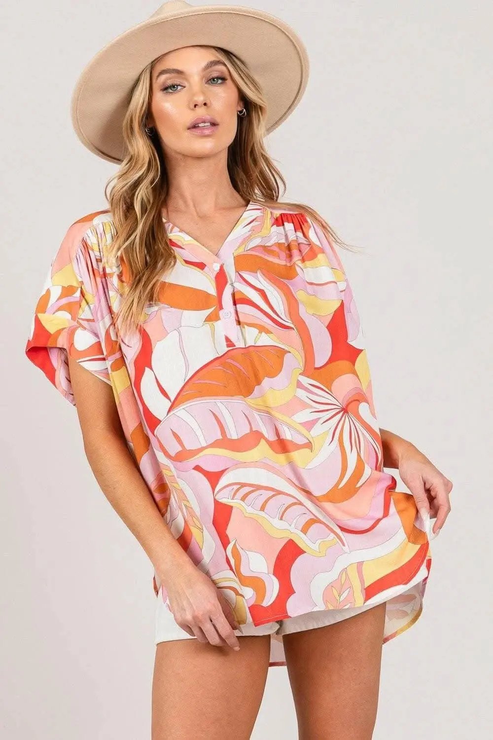 Vibrant Abstract Print Blouse for Chic Ensembles - Love Salve 