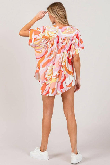 Vibrant Abstract Print Blouse for Chic Ensembles - Love Salve 