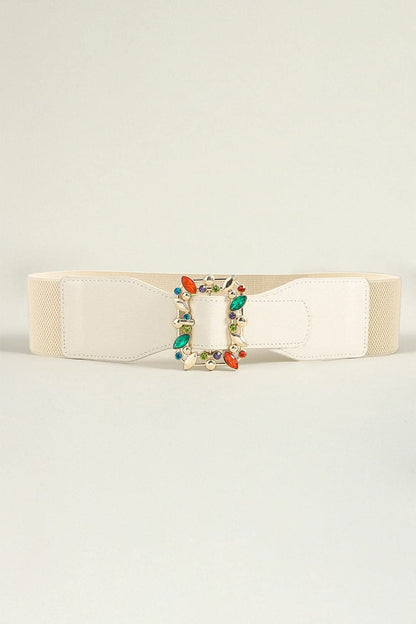 Vibrant leaf elastic belt with buckle 