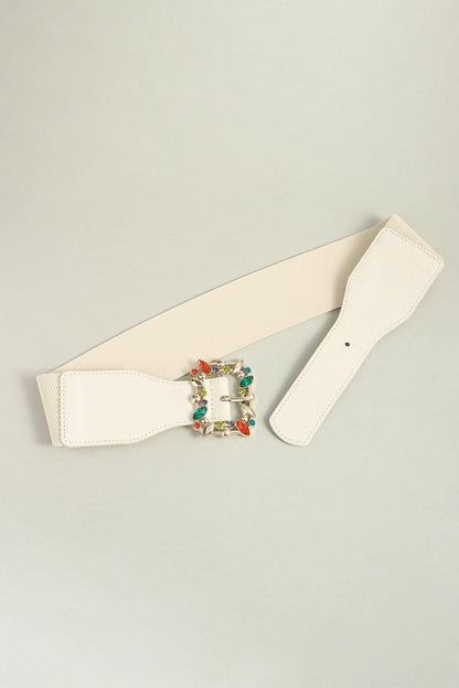 Vibrant leaf elastic belt with buckle 