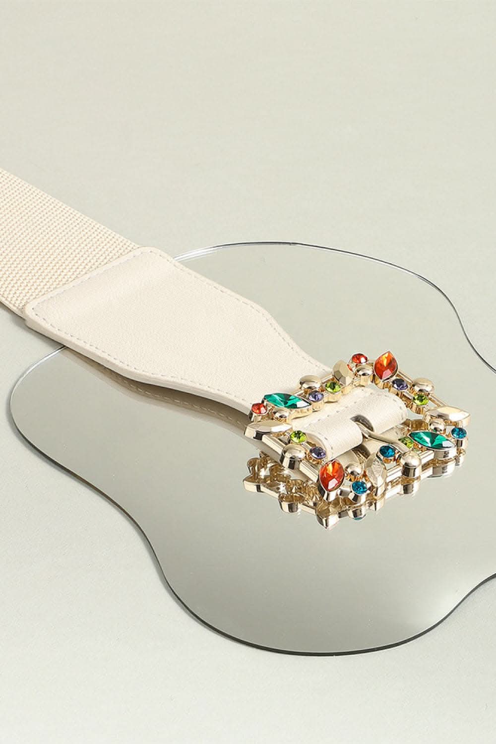 Vibrant leaf elastic belt with buckle 