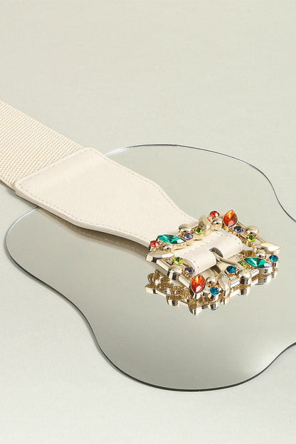 Vibrant leaf elastic belt with buckle 