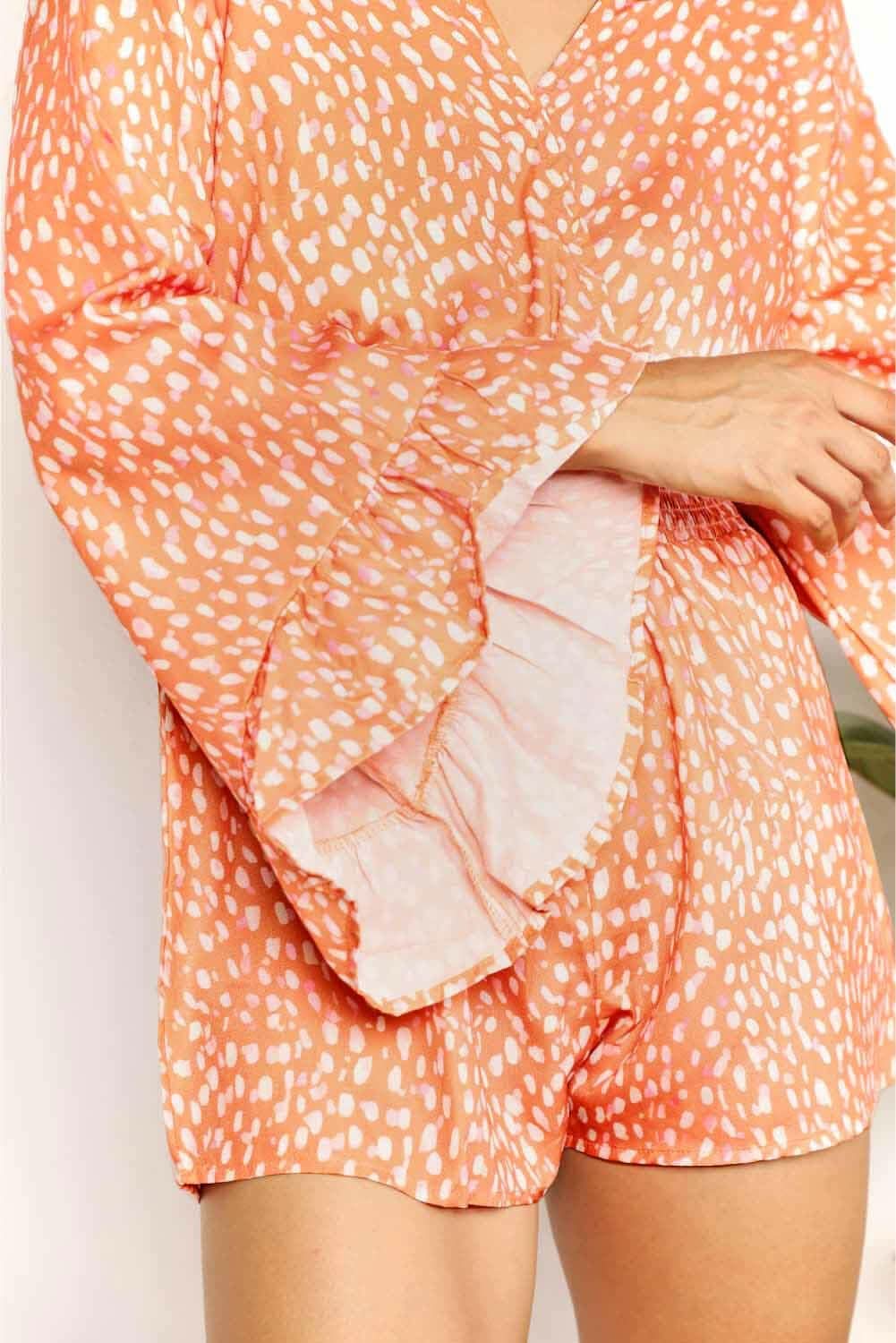 Vibrant print surplice romper - Love Salve 