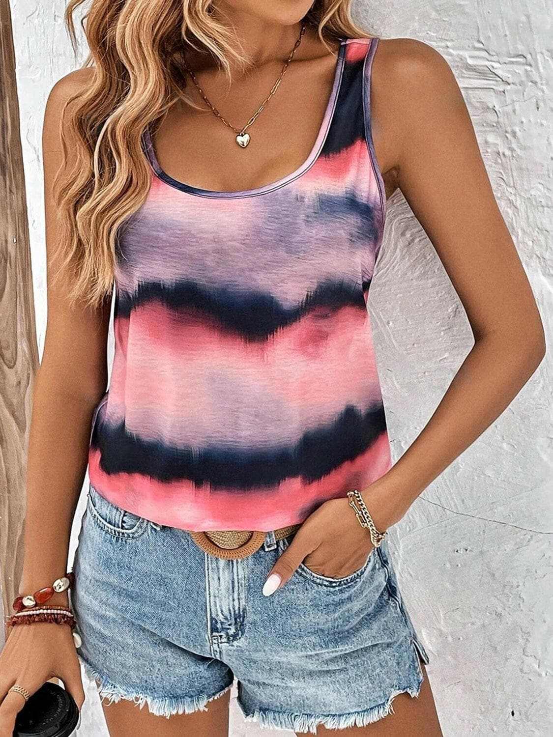Vibrant tie-dye tank top for women 