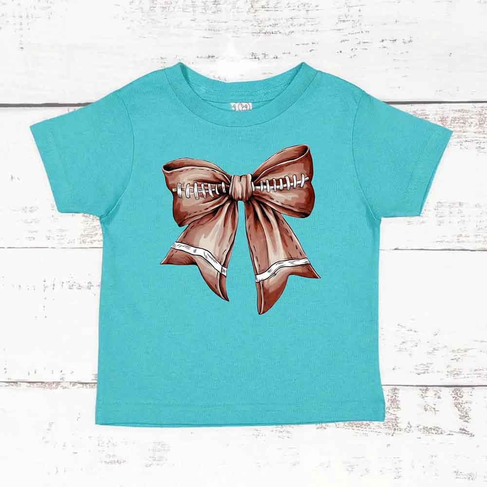 Vintage Football Bow For Kids T-Shirt – Cute Game Day Shirt for Girls Adorb.co