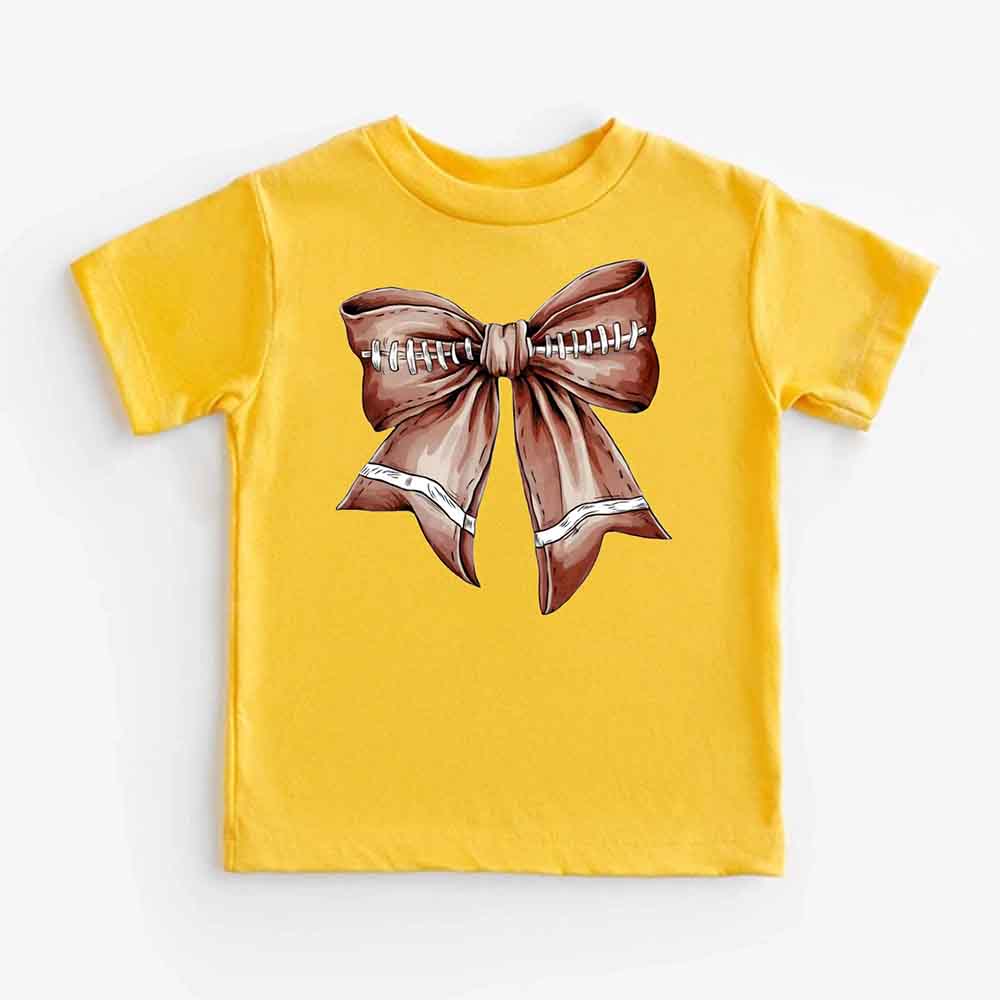 Vintage Football Bow For Kids T-Shirt – Cute Game Day Shirt for Girls Adorb.co