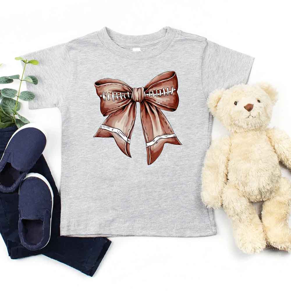 Vintage Football Bow For Kids T-Shirt – Cute Game Day Shirt for Girls Adorb.co