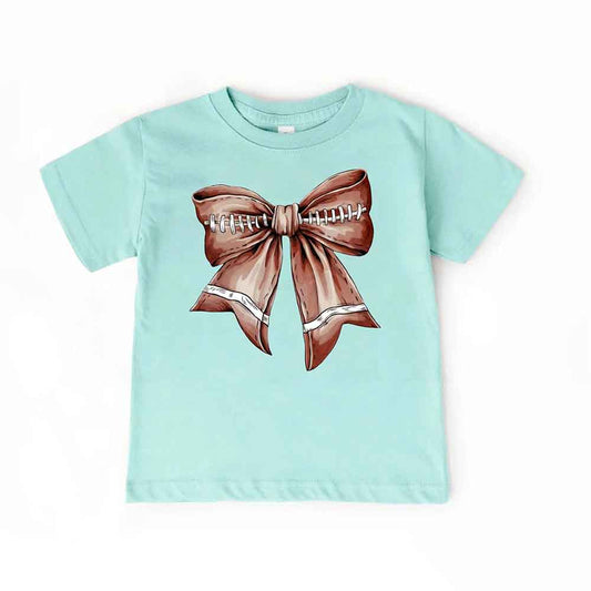 Vintage Football Bow For Kids T-Shirt – Cute Game Day Shirt for Girls Adorb.co
