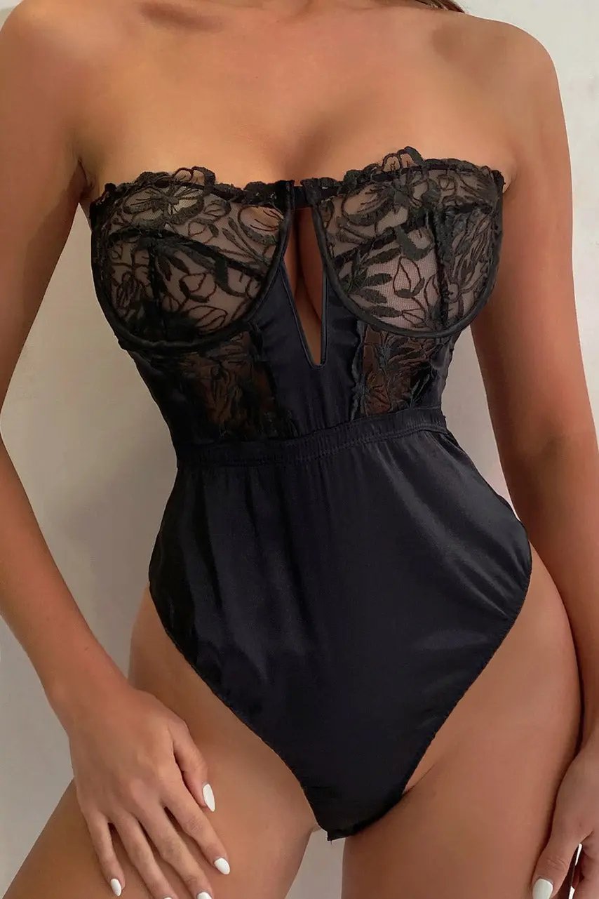 3wishes.com Apparel & Accessories > Clothing > Underwear & Socks > Lingerie - 3wishes Satin Strapless Teddy: Shop Now - Premium Quality 3wishes.com