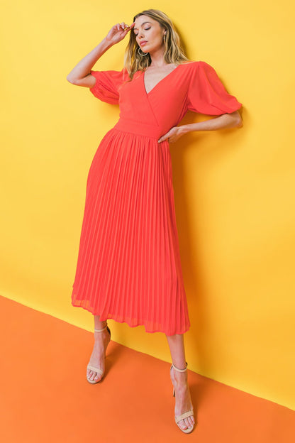 WORD TO THE WISE WOVEN MIDI DRESS 
