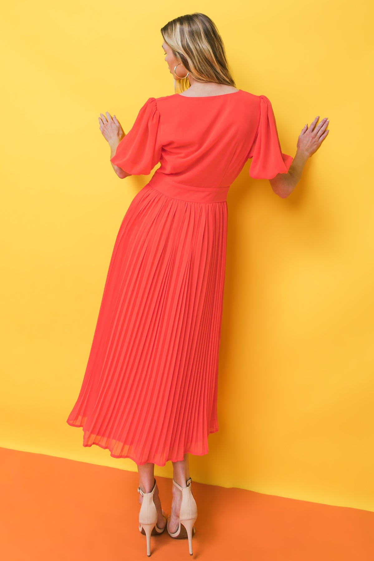 WORD TO THE WISE WOVEN MIDI DRESS 