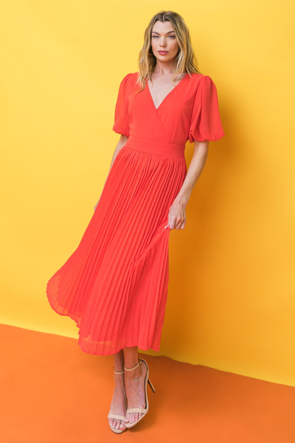 WORD TO THE WISE WOVEN MIDI DRESS 