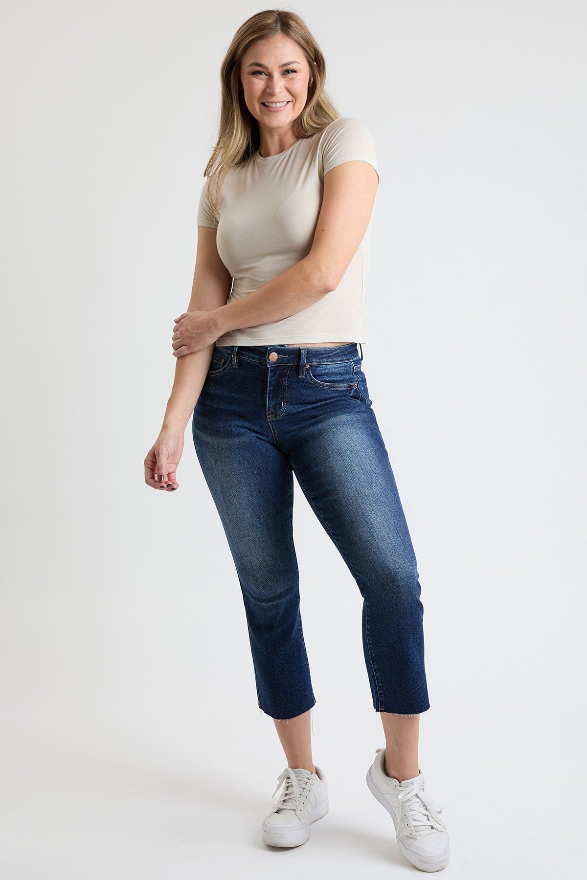 YMI JEANS Women's Premium Stretch Cropped Kick Flare - Main Product Image