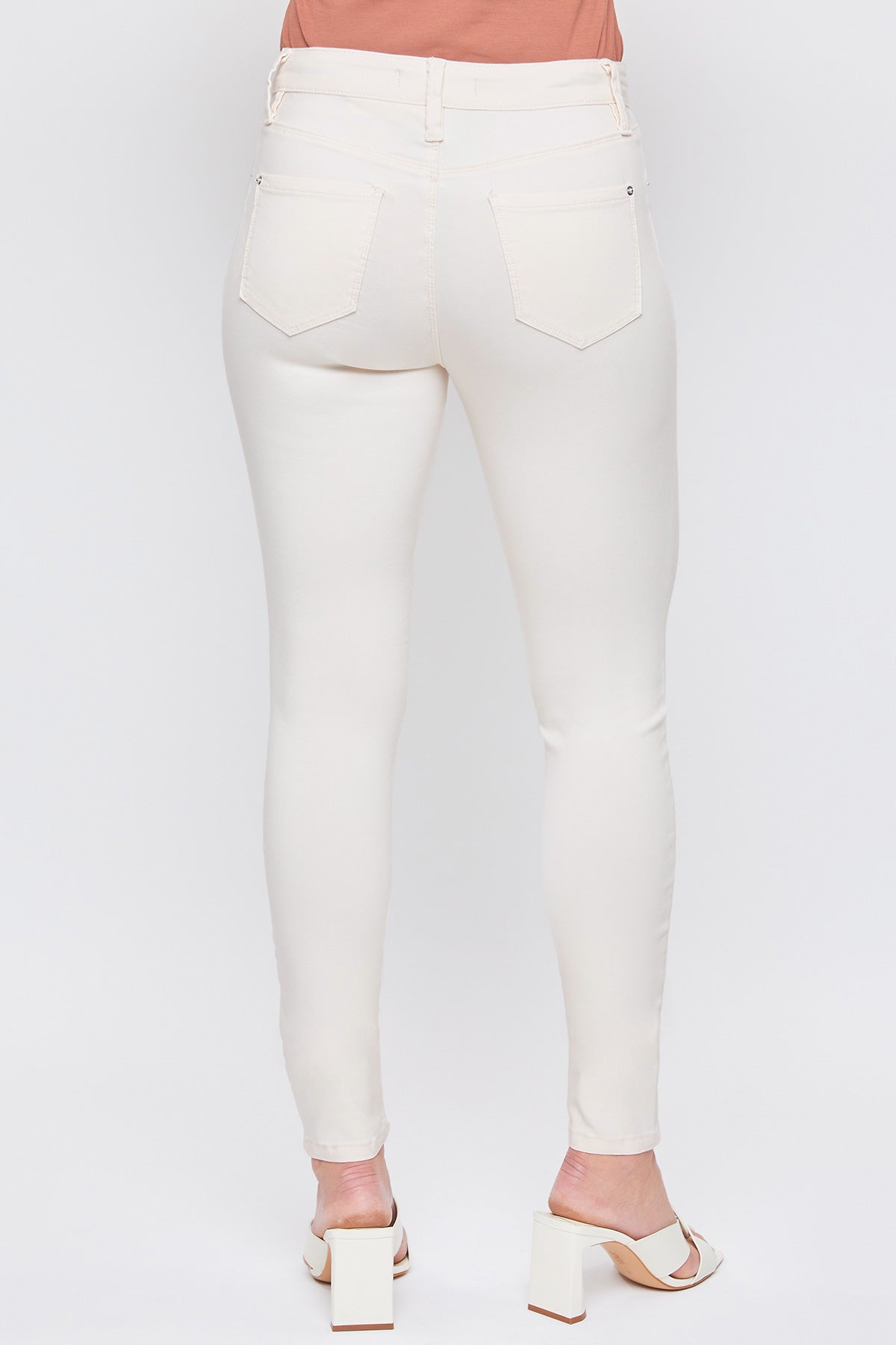 YMI JEANS Women's Hyperstretch Mid Rise Skinny Pants, Gardenia - Alternate Angle