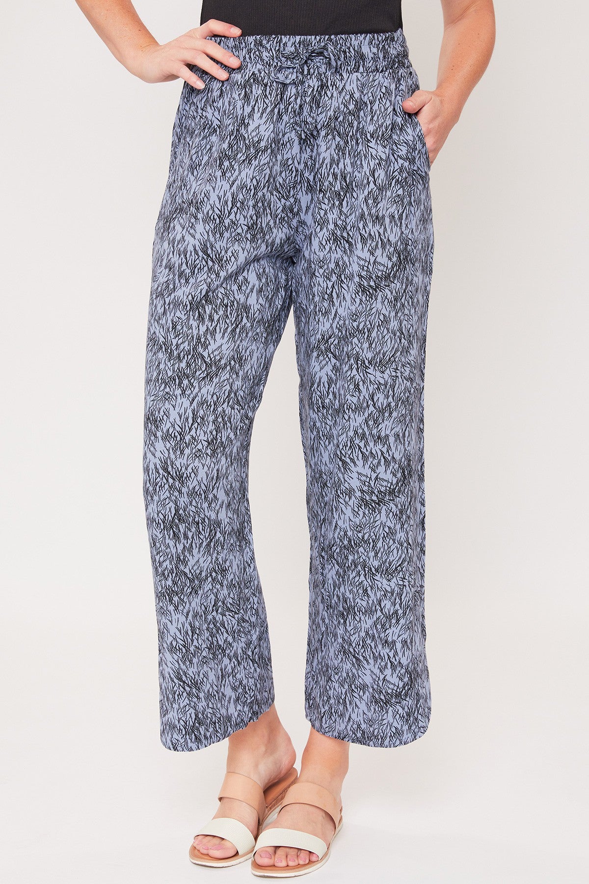 Pants Women's Elastic Waist Pant With Slit Hem