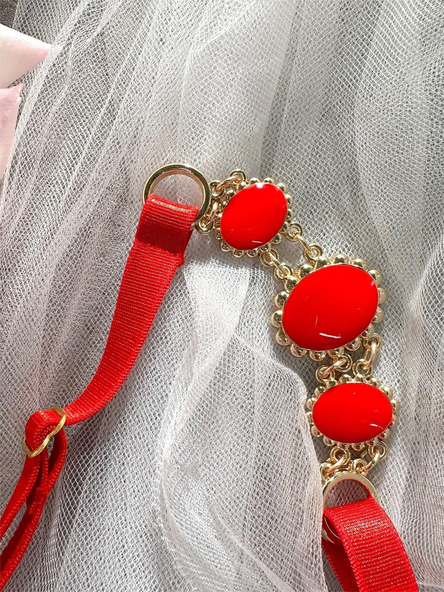 Red Embroidered Sexy Push Up Lingerie Set Hello.LA.Girl