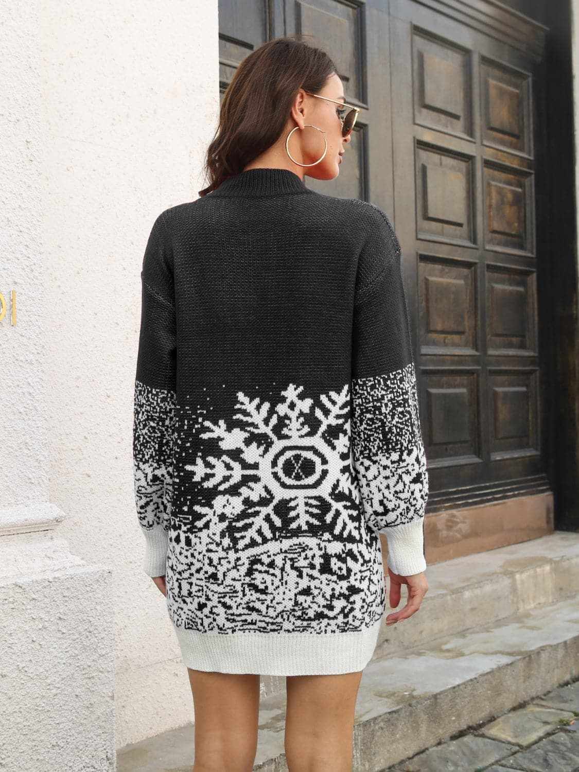 Warm knit snowflake dress 