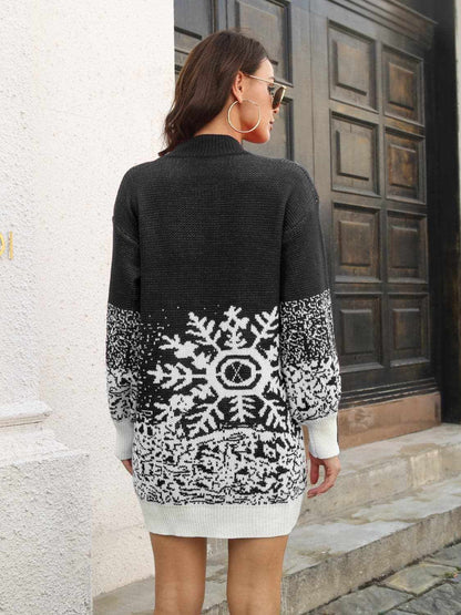 Warm knit snowflake dress 