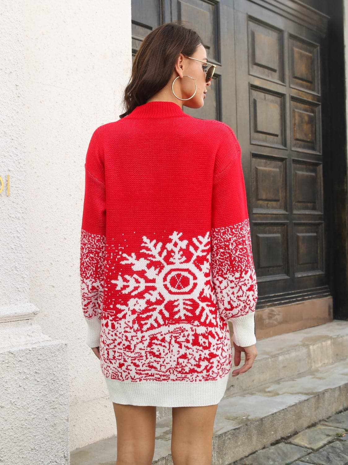Warm knit snowflake dress 