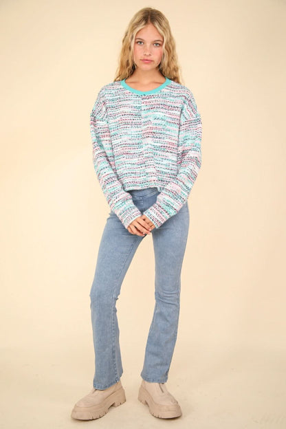 Washed denim crossover leggings - Love Salve 