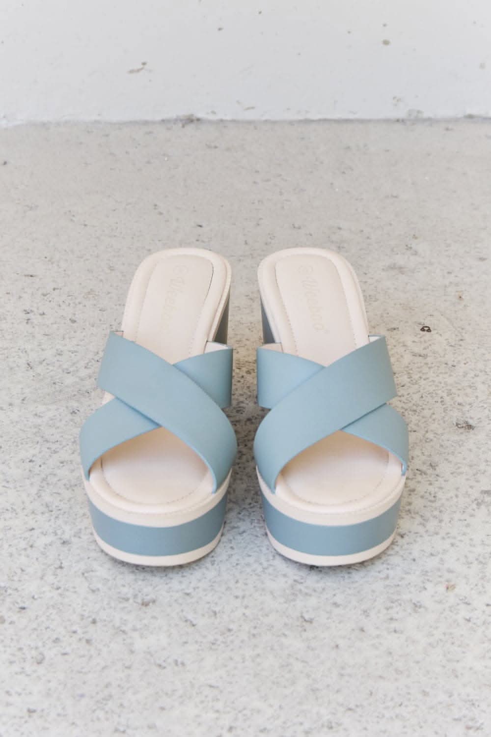 Weeboo Cherish The Moments Contrast Platform Sandals in Misty Blue - Love Salve 