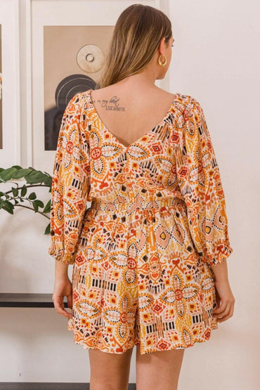 Whimsical Print Flutter Sleeve Jumpsuit with Functional Pockets 
