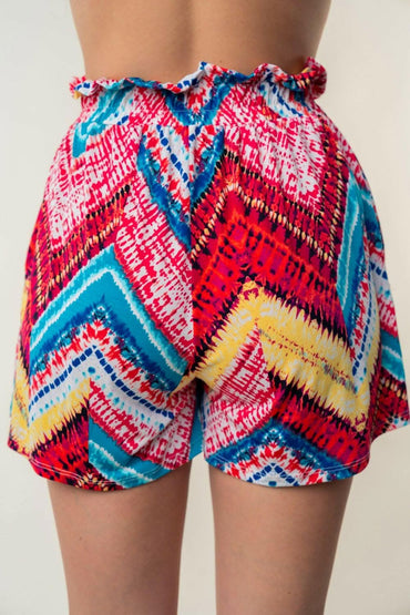 White Birch High Waisted Printed Shorts 