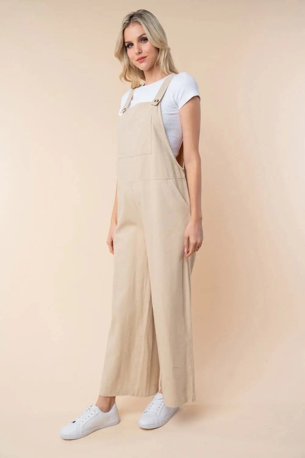 White Birch Sleeveless Wide Leg Jumpsuit - Love Salve 