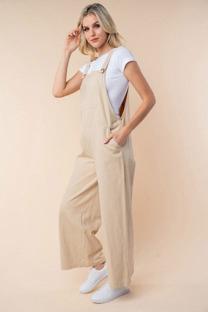 White Birch Sleeveless Wide Leg Jumpsuit - Love Salve 