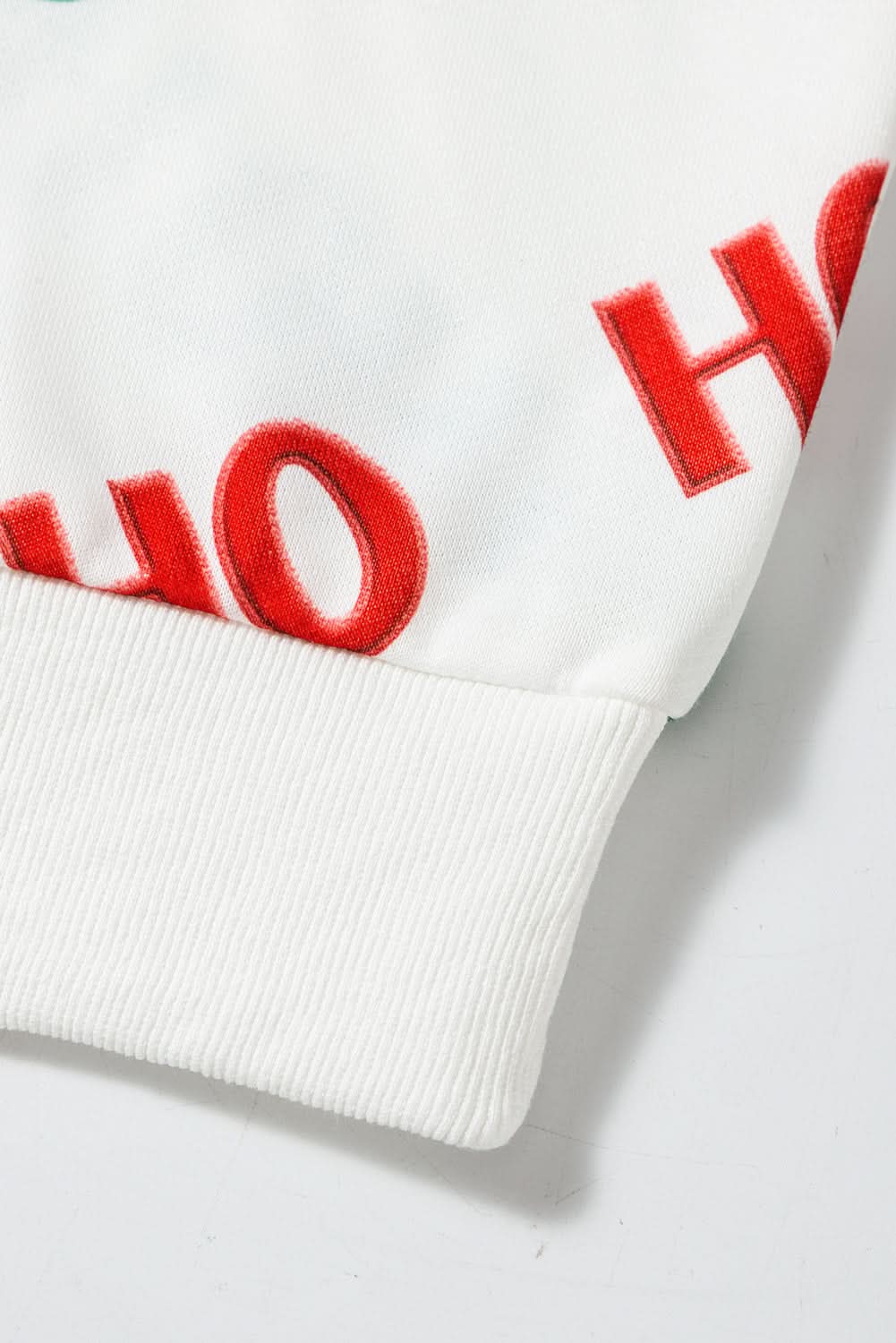 White Christmas HOHOHO Print Drop Shoulder Pullover and Casual Shorts Set - Love Salve 