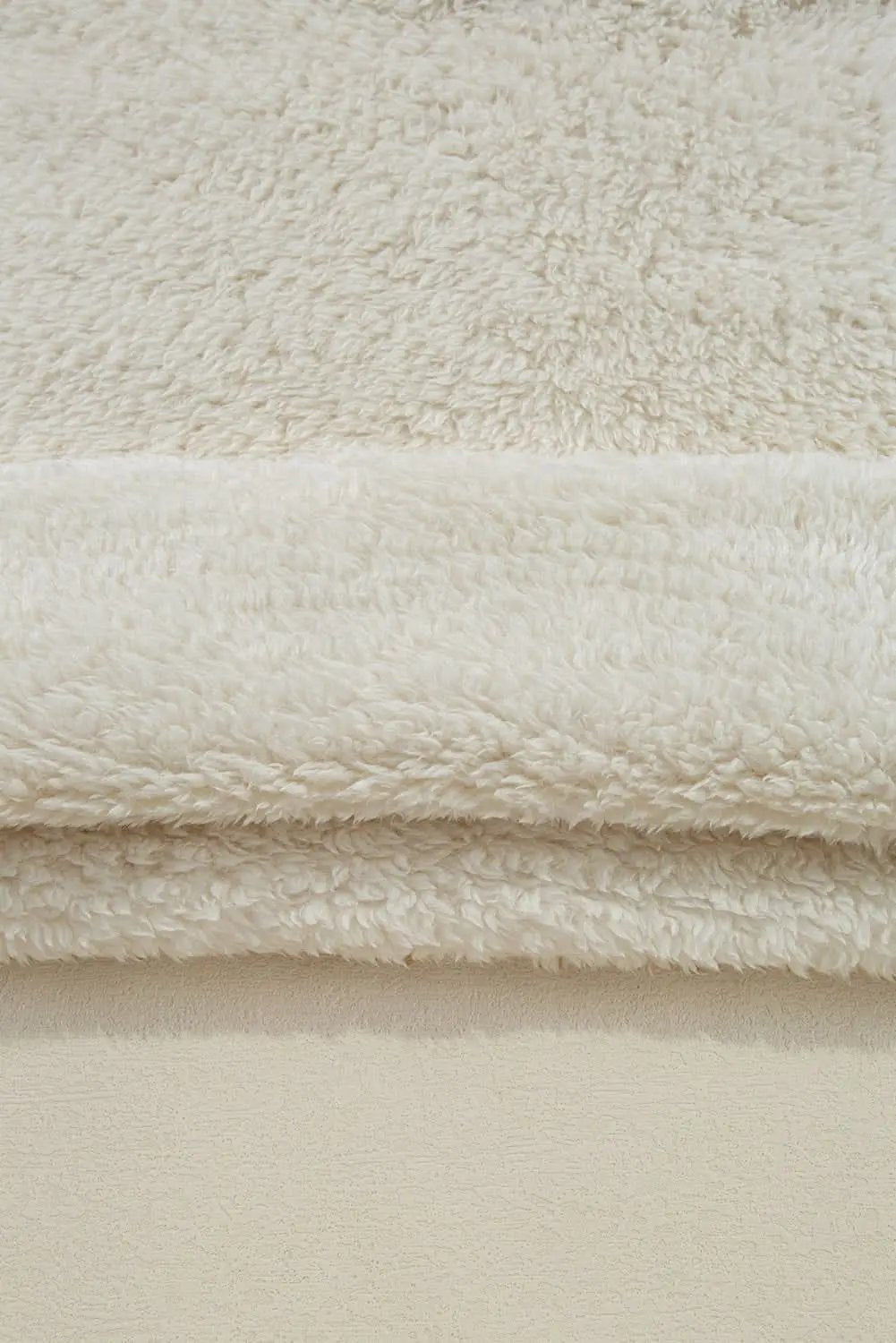 White Contrast Ribbed Edge Plush Hoodie - Love Salve 