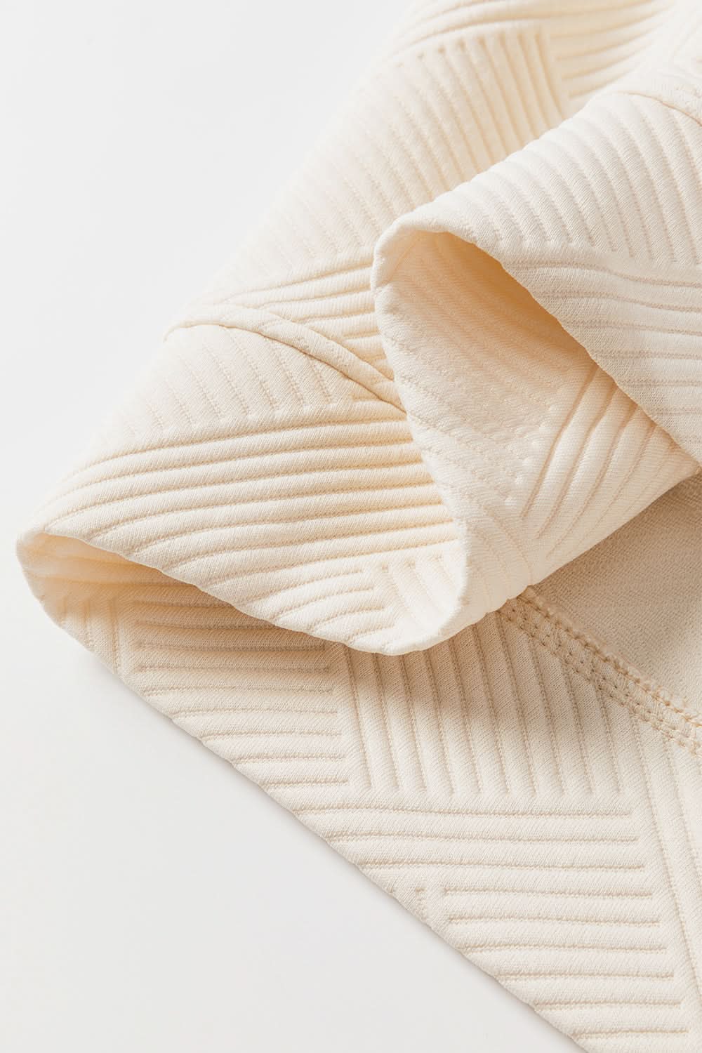 White Floral Patchwork Sleeve Textured Plus Size Pullover Top - Love Salve 