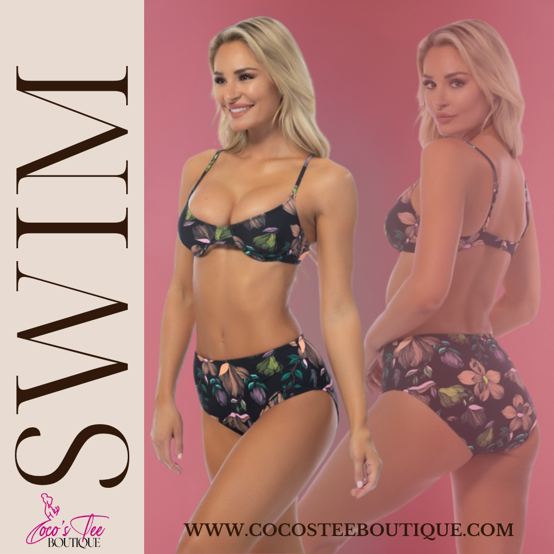 Bloom Babe Black Floral Bikini Set Coco’s Tee Boutique