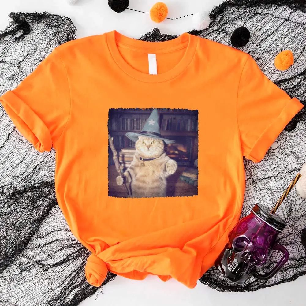 Wizard Cat Halloween Shirt – Funny Cat Meme Graphic Tee Adorb.co