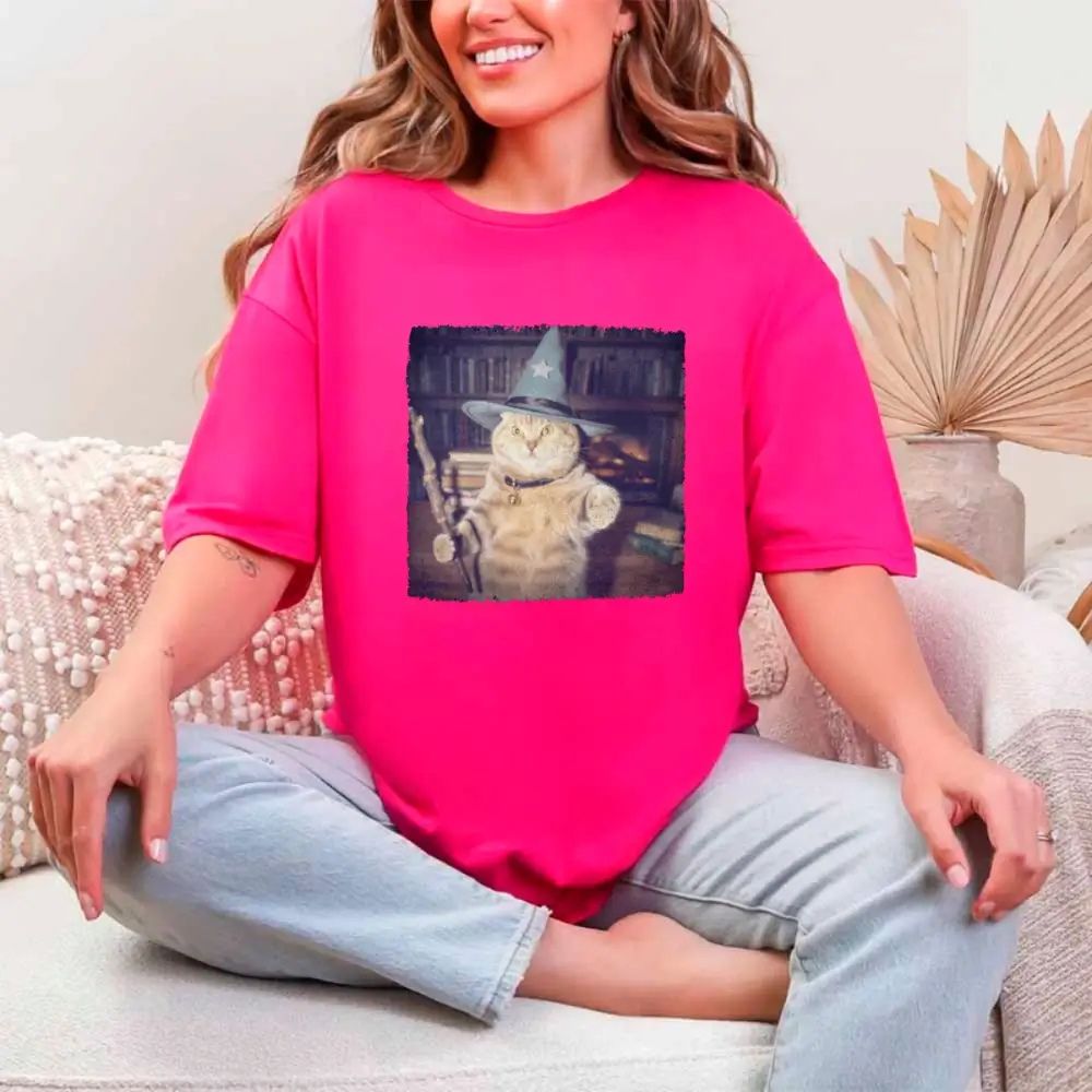 Wizard Cat Halloween Shirt – Funny Cat Meme Graphic Tee Adorb.co