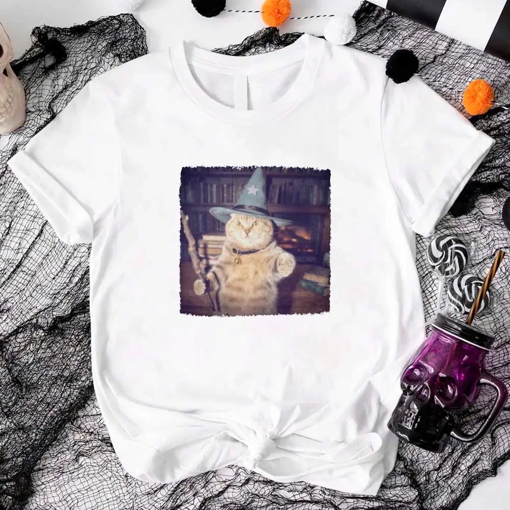 Wizard Cat Halloween Shirt – Funny Cat Meme Graphic Tee Adorb.co