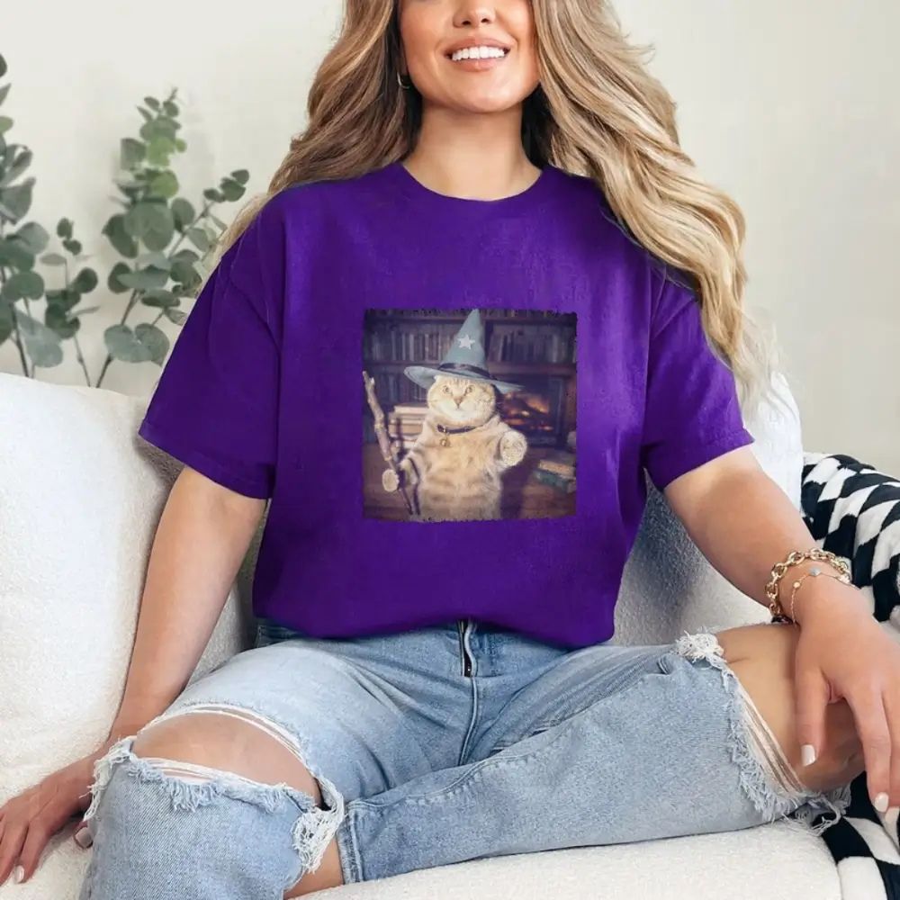 Wizard Cat Halloween Shirt – Funny Cat Meme Graphic Tee Adorb.co