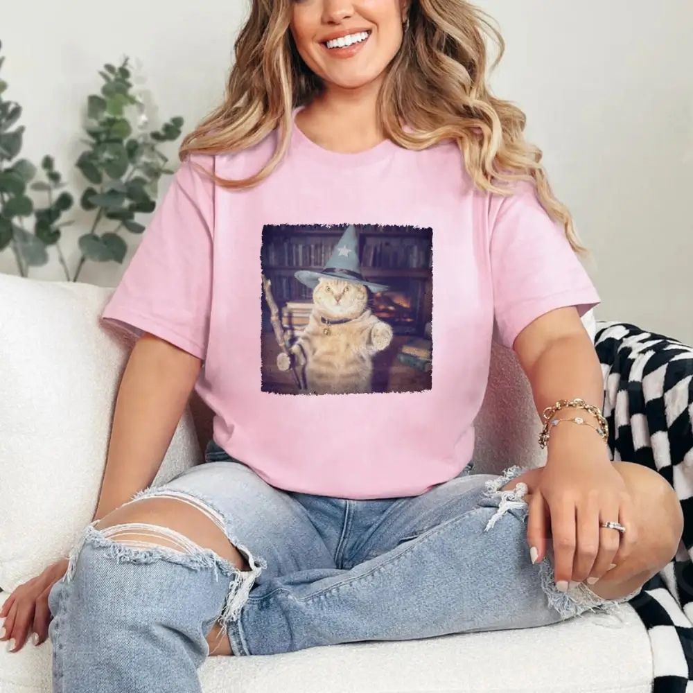 Adorb.co Wizard Cat Halloween Shirt – Funny Cat Meme Graphic Tee - Lifestyle Image