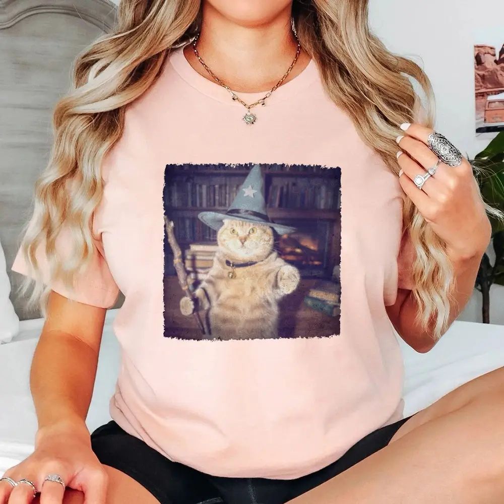 Wizard Cat Halloween Shirt – Funny Cat Meme Graphic Tee Adorb.co
