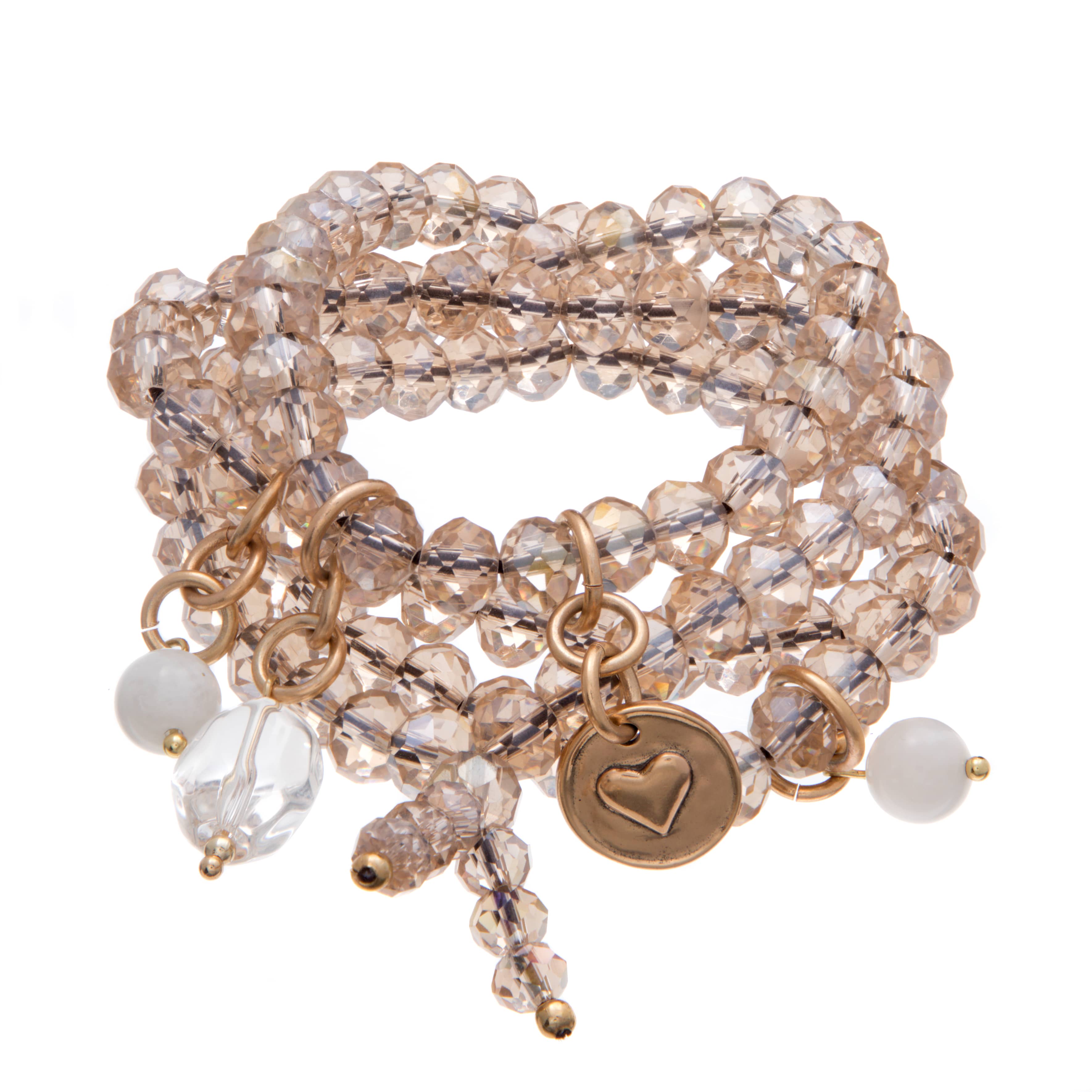 Believe Heart Crystal Boho Wrap Bracelet/Necklace Katia Designs