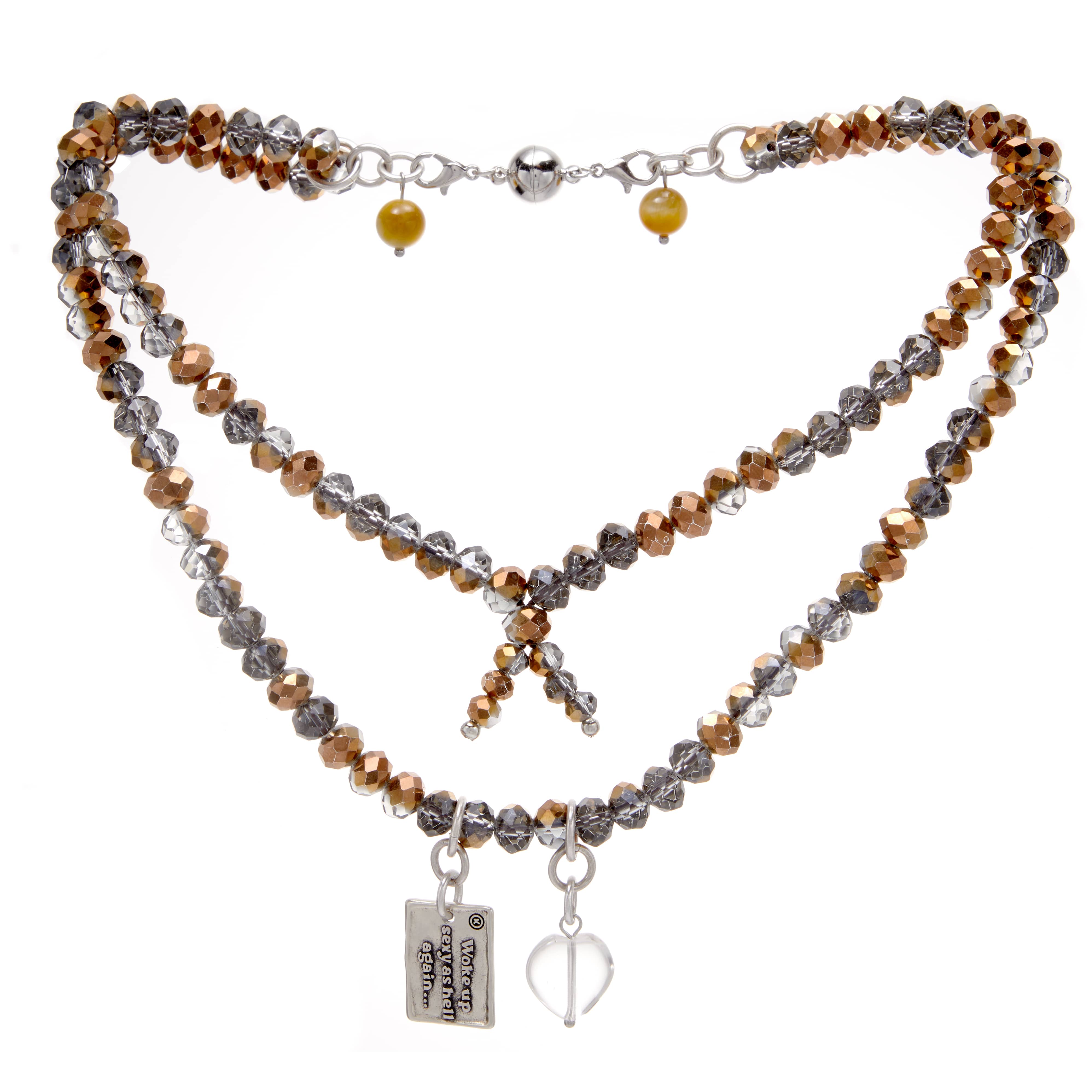 Woke Up Sexy As Hell Again Heart Crystal Boho Wrap Bracelet/Necklace Katia Designs