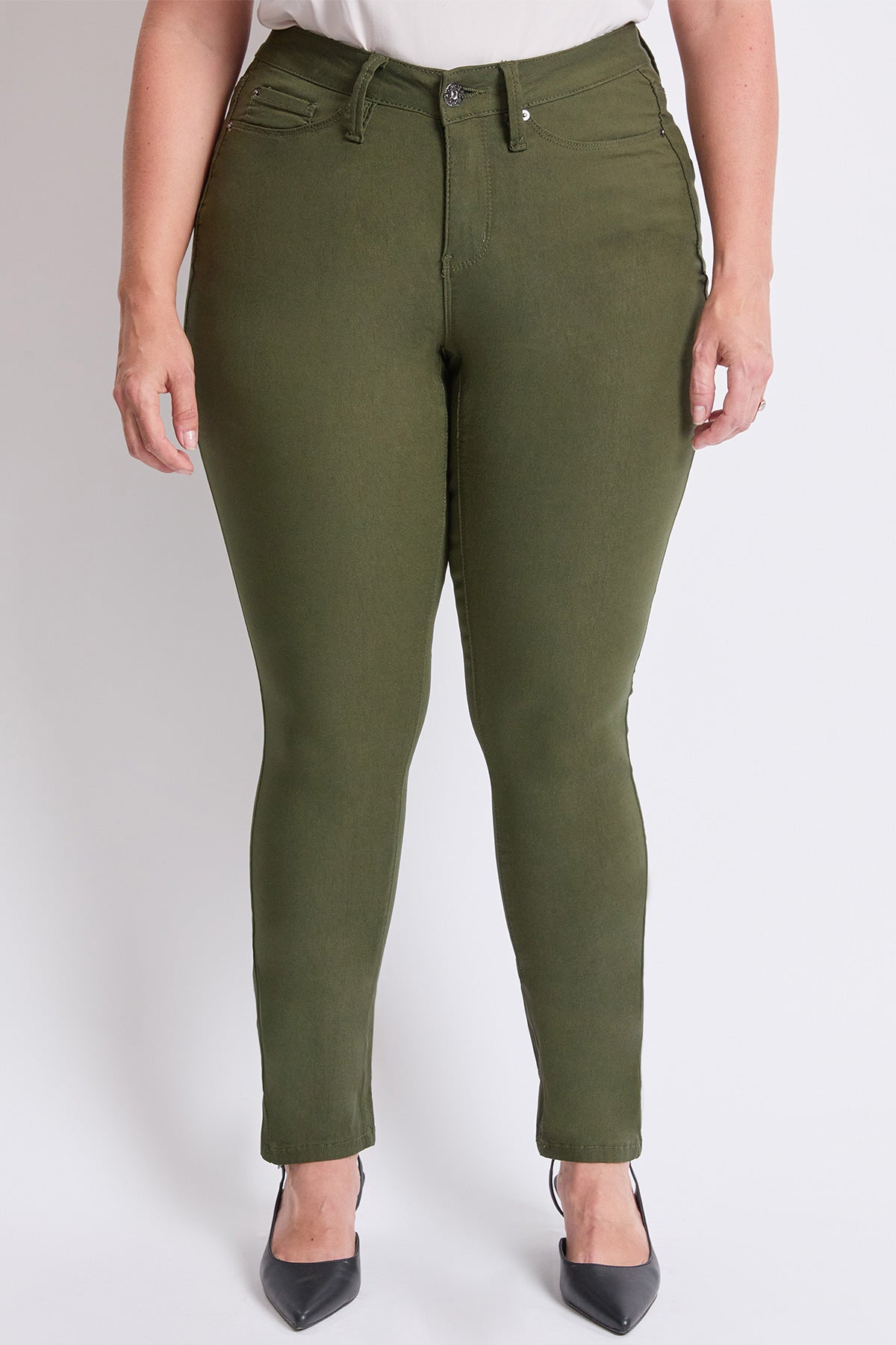 YMI JEANS Women's Plus Size Hyperstretch Skinny Pants, Cypress - Alternate Angle
