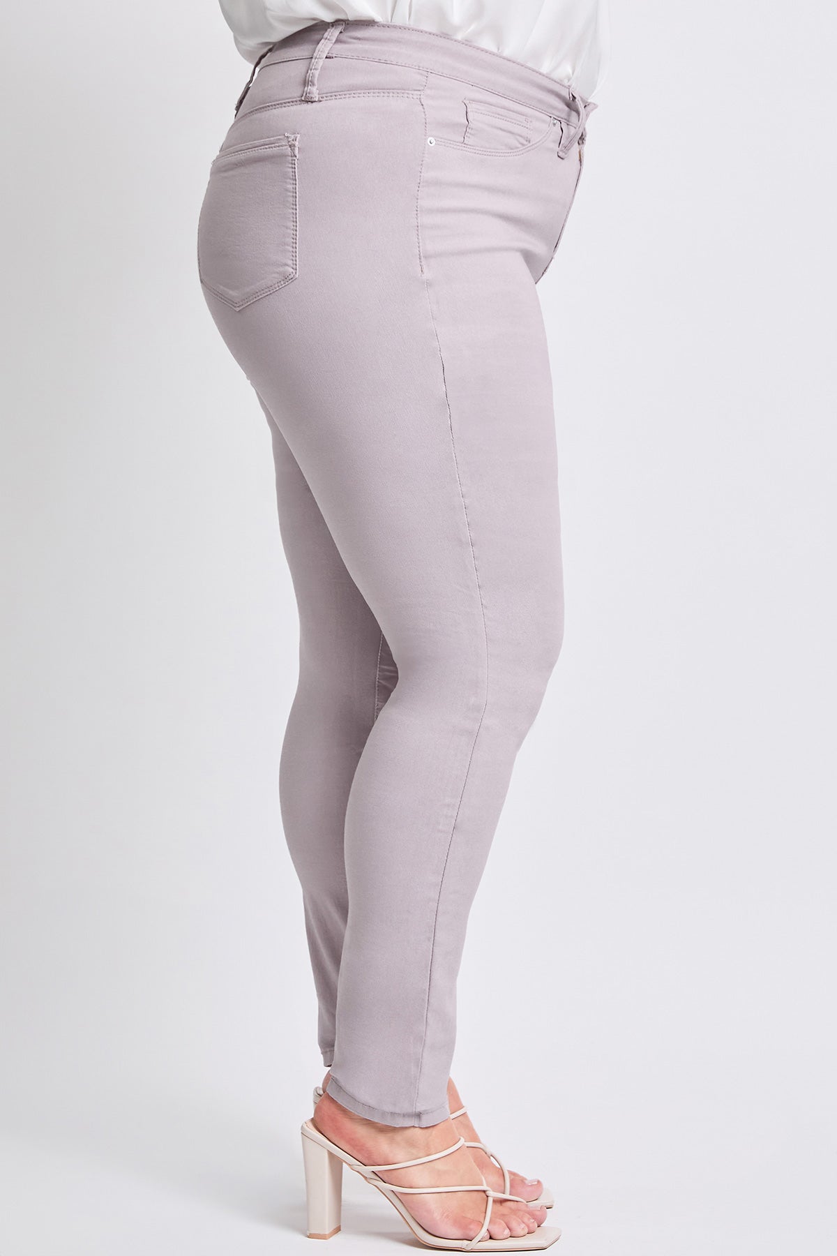 YMI JEANS Women's Plus Size Hyperstretch Tummy Control Skinny Pants, Iris - Detail View