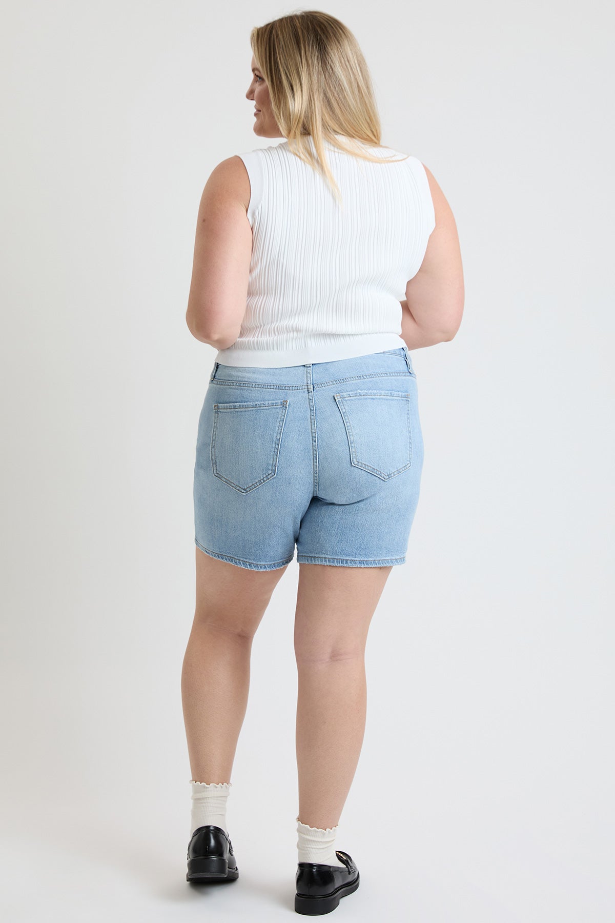 YMI JEANS Women's Plus High Rise Essential Short - Side View