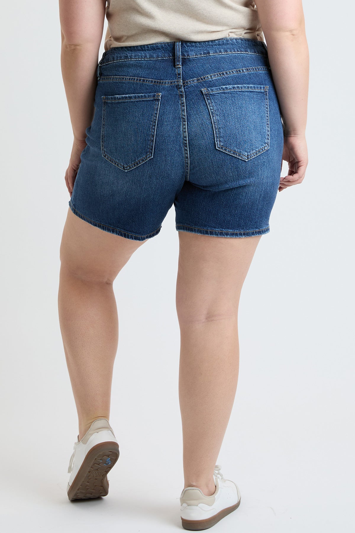 YMI JEANS Women's Plus High Rise Essential Short - Complete View