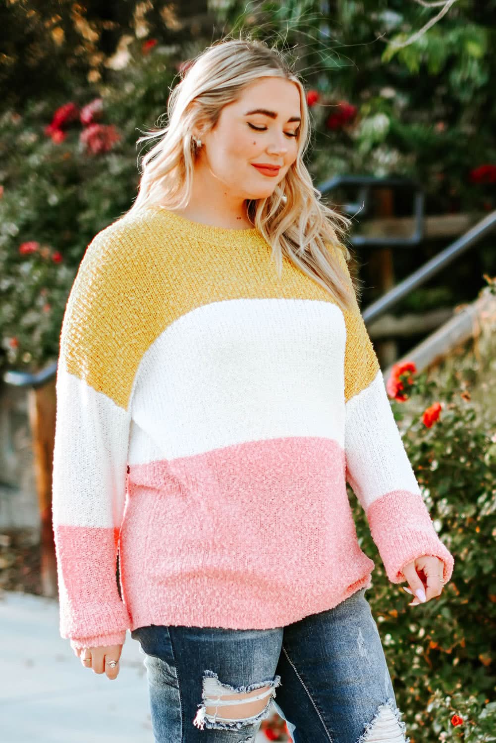 Yellow Plus Size Bubble Sleeve Sweater - Love Salve 